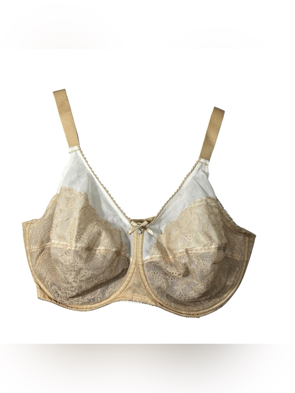 Wacoal Retro Chic Full Figure Underwire Lace Bra 42G – Nude/Toast – Style 855186